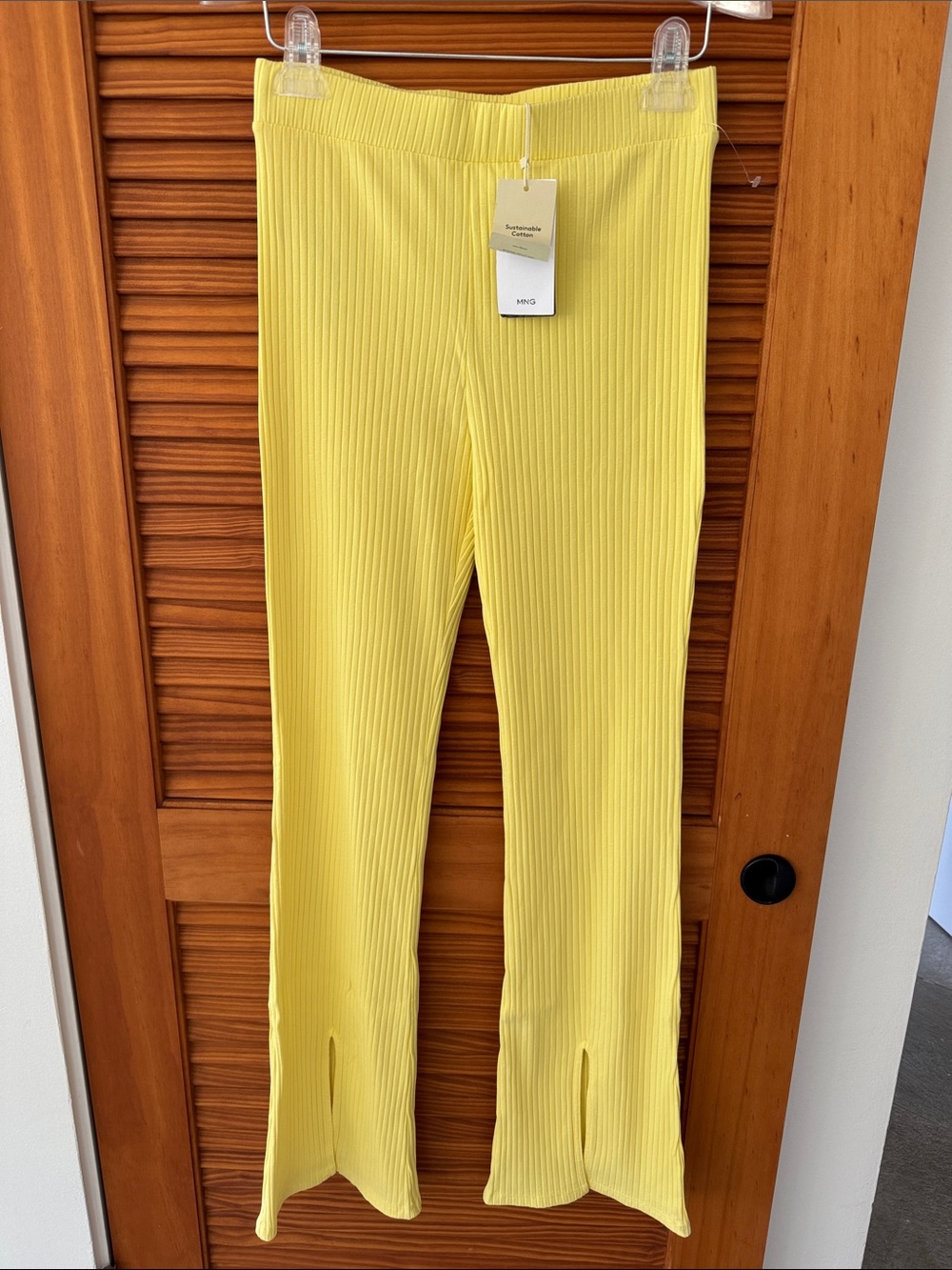 MNG Ribbed Sunshine Yellow Stretch Pants